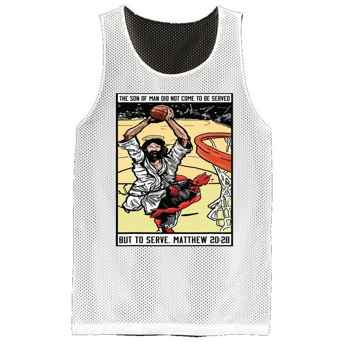 Funny Jesus Christian Playing Basketball Gift For Boy Mesh Reversible Basketball Jersey Tank