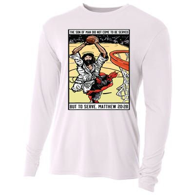 Funny Jesus Christian Playing Basketball Gift For Boy Cooling Performance Long Sleeve Crew