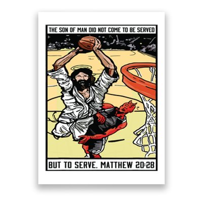 Funny Jesus Christian Playing Basketball Gift For Boy Poster