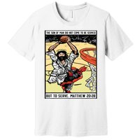 Funny Jesus Christian Playing Basketball Gift For Boy Premium T-Shirt