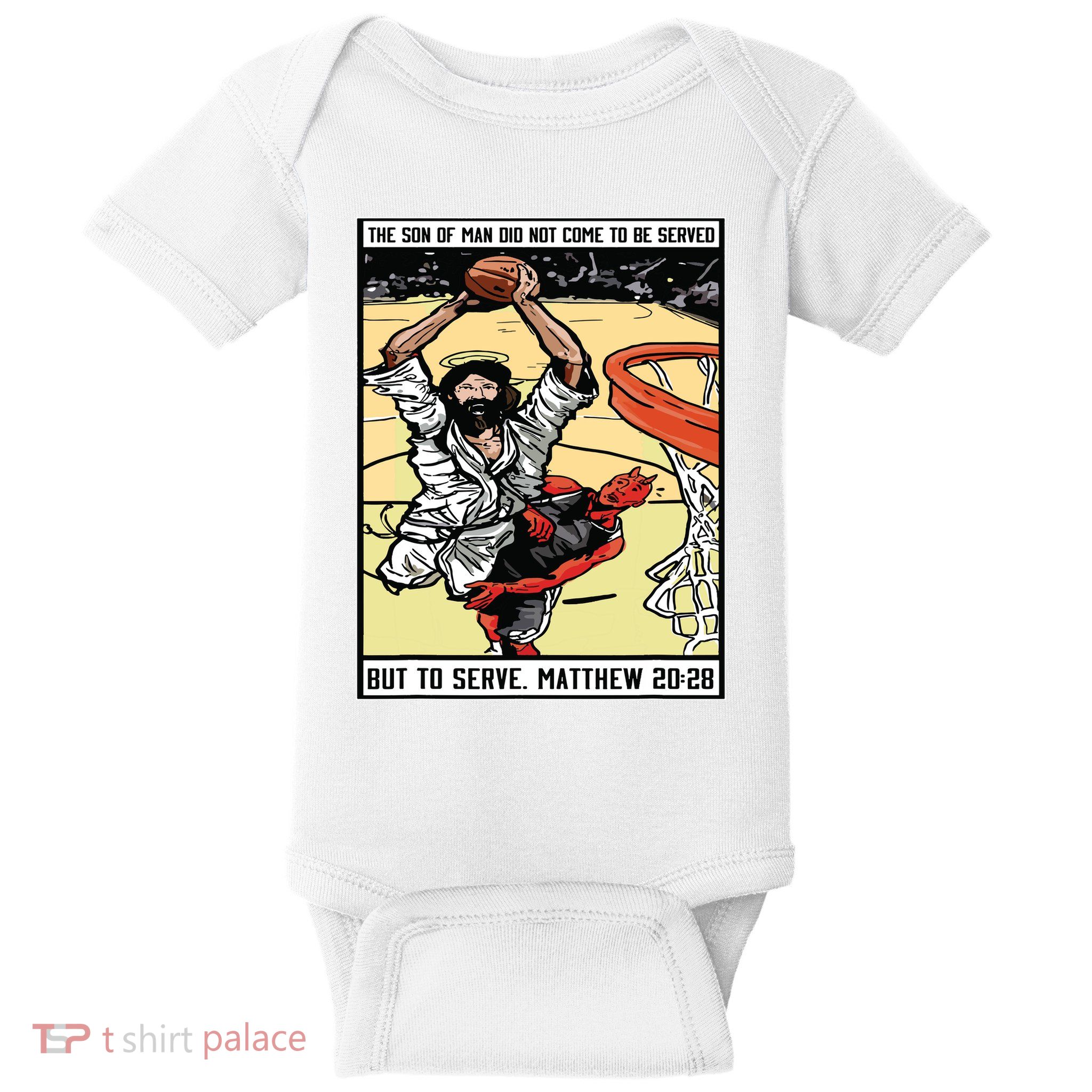 Funny Jesus Christian Playing Basketball Gift For Boy Baby Bodysuit