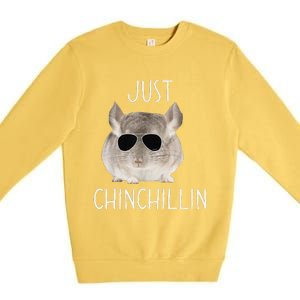 Funny Just Chinchillin Chinchilla Bro Relaxing Chillin Premium Crewneck Sweatshirt