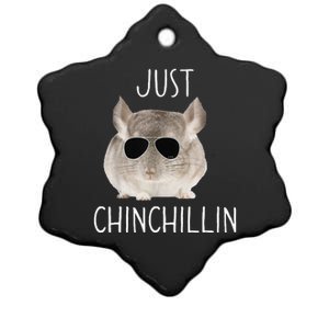 Funny Just Chinchillin Chinchilla Bro Relaxing Chillin Ceramic Star Ornament