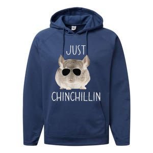 Funny Just Chinchillin Chinchilla Bro Relaxing Chillin Performance Fleece Hoodie