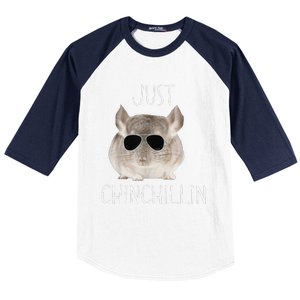 Funny Just Chinchillin Chinchilla Bro Relaxing Chillin Baseball Sleeve Shirt