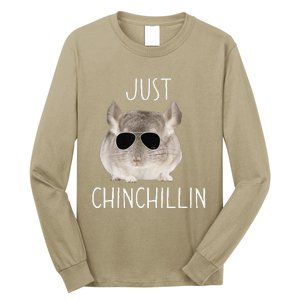 Funny Just Chinchillin Chinchilla Bro Relaxing Chillin Long Sleeve Shirt