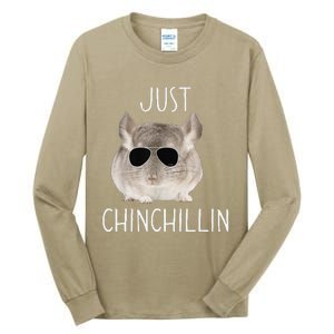 Funny Just Chinchillin Chinchilla Bro Relaxing Chillin Tall Long Sleeve T-Shirt