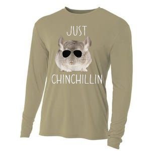 Funny Just Chinchillin Chinchilla Bro Relaxing Chillin Cooling Performance Long Sleeve Crew