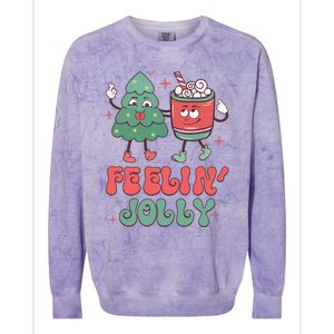 Feelin Jolly Christmas Graphic Colorblast Crewneck Sweatshirt