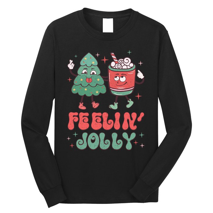 Feelin Jolly Christmas Graphic Long Sleeve Shirt