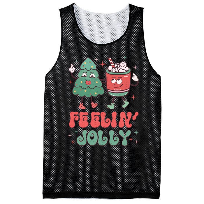 Feelin Jolly Christmas Graphic Mesh Reversible Basketball Jersey Tank