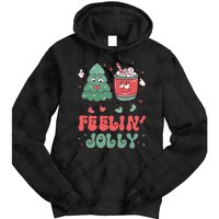 Feelin Jolly Christmas Graphic Tie Dye Hoodie