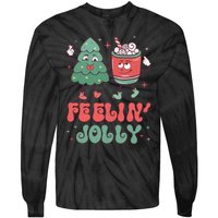 Feelin Jolly Christmas Graphic Tie-Dye Long Sleeve Shirt