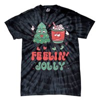 Feelin Jolly Christmas Graphic Tie-Dye T-Shirt