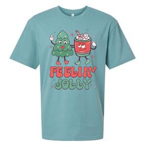 Feelin Jolly Christmas Graphic Sueded Cloud Jersey T-Shirt