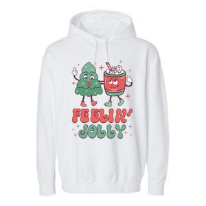 Feelin Jolly Christmas Graphic Garment-Dyed Fleece Hoodie