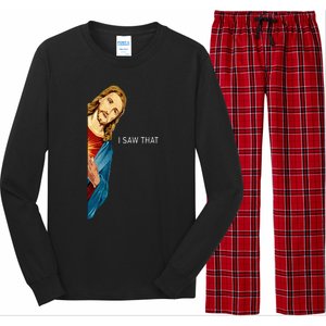 Funny Jesus Christian I Saw That Long Sleeve Pajama Set