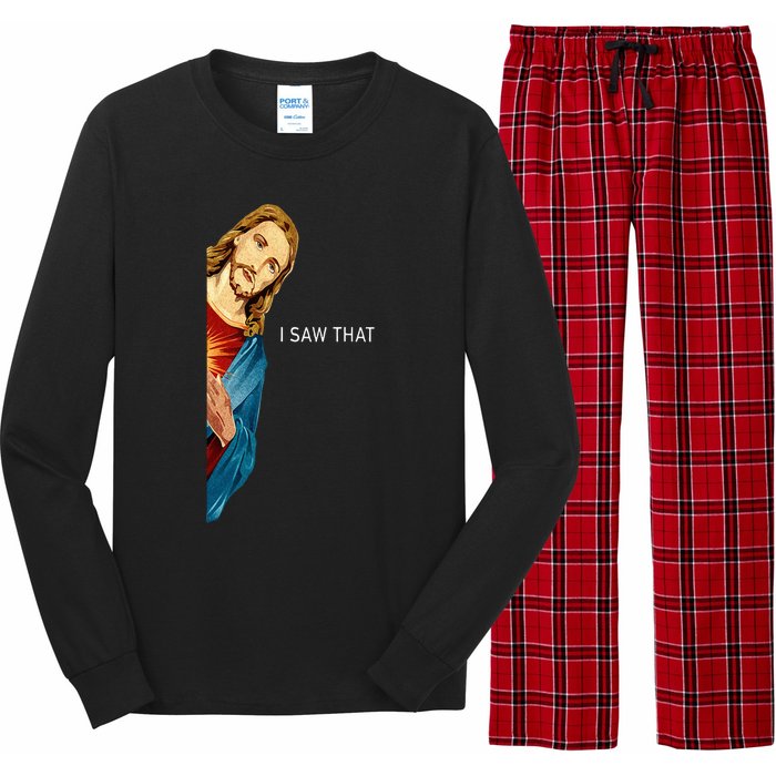 Funny Jesus Christian I Saw That Long Sleeve Pajama Set