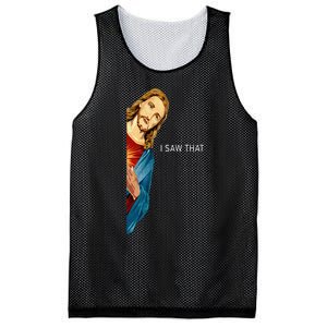 Funny Jesus Christian I Saw That Mesh Reversible Basketball Jersey Tank