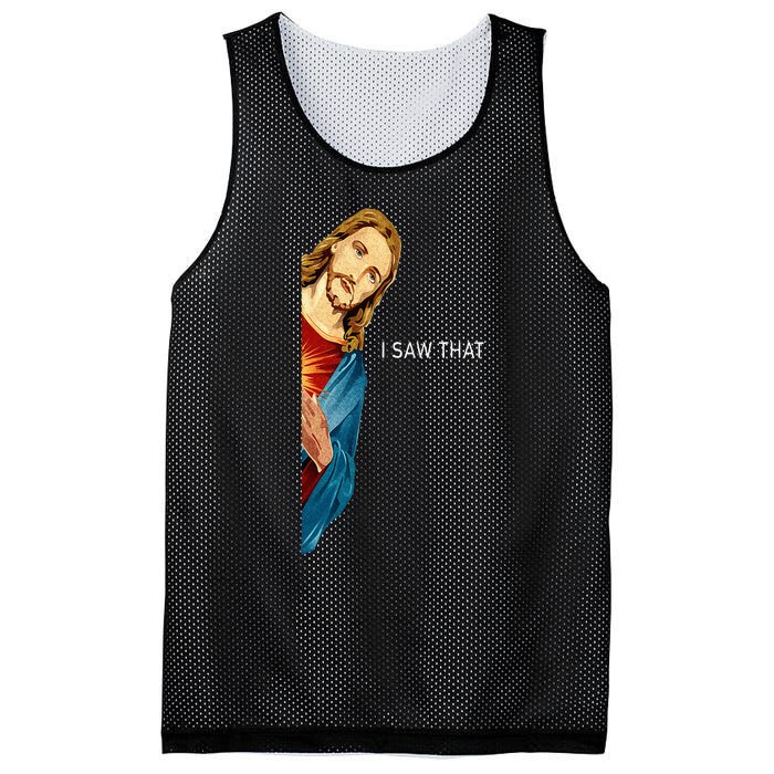 Funny Jesus Christian I Saw That Mesh Reversible Basketball Jersey Tank