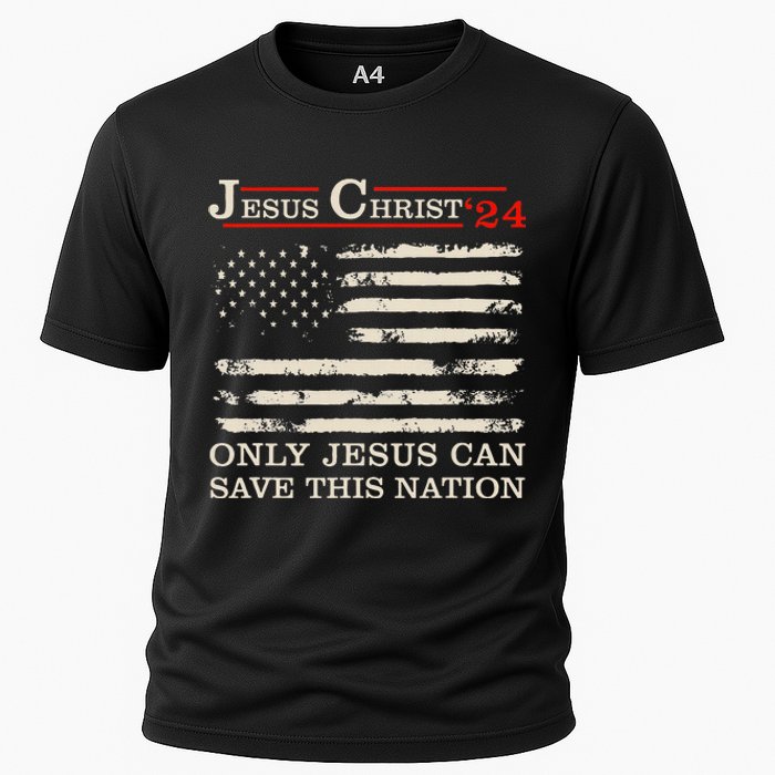 Funny Jesus Christ 24 Only Jesus Can Save This Nation Cooling Performance Crew T-Shirt