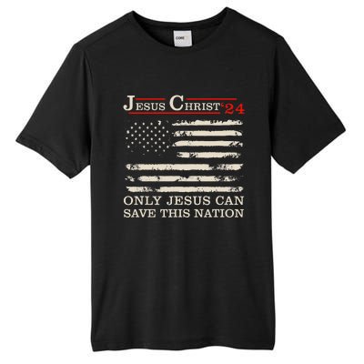 Funny Jesus Christ 24 Only Jesus Can Save This Nation Tall Fusion ChromaSoft Performance T-Shirt