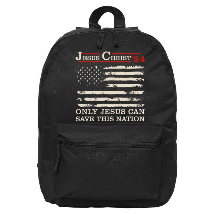 Funny Jesus Christ 24 Only Jesus Can Save This Nation 16 in Basic Backpack