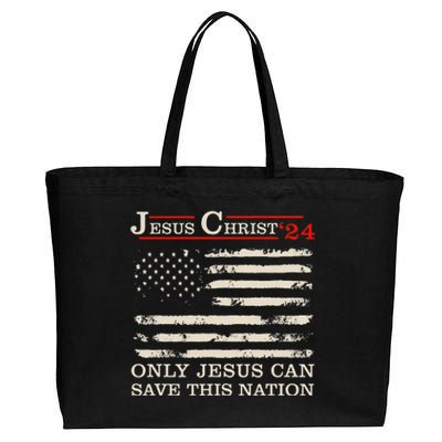 Funny Jesus Christ 24 Only Jesus Can Save This Nation Cotton Canvas Jumbo Tote