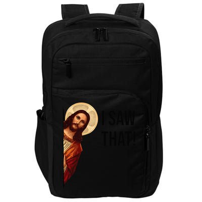 Funny Jesus Christ I Saw That Meme Religious Cool Retro God Impact Tech Backpack