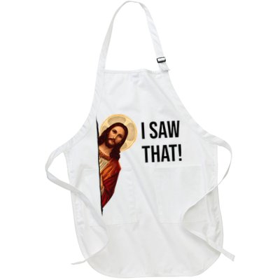 Funny Jesus Christ I Saw That Meme Religious Cool Retro God Apron