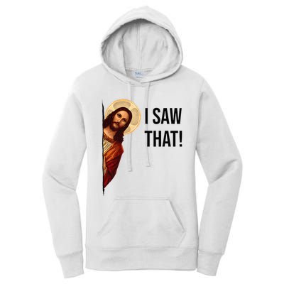 Funny Jesus Christ I Saw That Meme Religious Cool Retro God Women's Pullover Hoodie