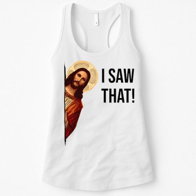 Funny Jesus Christ I Saw That Meme Religious Cool Retro God Womens Tank Top