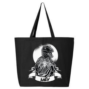 Funny Jesus Christ Parody Raptor Velociraptor Says Amen 25L Jumbo Tote