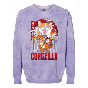 Funny Japanese Corgzilla Unicorn Funny Dog Corgi Lovers Great Gift Colorblast Crewneck Sweatshirt