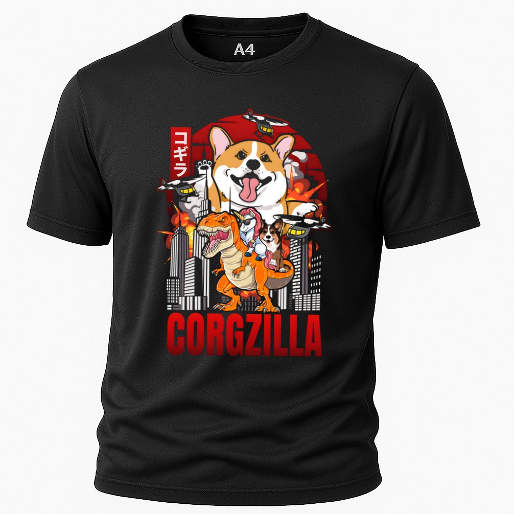Funny Japanese Corgzilla Unicorn Funny Dog Corgi Lovers Great Gift Cooling Performance Crew T-Shirt