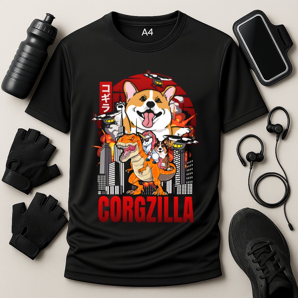 Funny Japanese Corgzilla Unicorn Funny Dog Corgi Lovers Great Gift Cooling Performance Crew T-Shirt