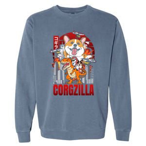 Funny Japanese Corgzilla Unicorn Funny Dog Corgi Lovers Great Gift Garment-Dyed Sweatshirt