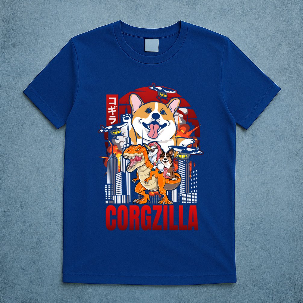 Funny Japanese Corgzilla Unicorn Funny Dog Corgi Lovers Great Gift T-Shirt