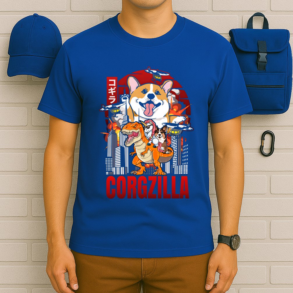 Funny Japanese Corgzilla Unicorn Funny Dog Corgi Lovers Great Gift T-Shirt