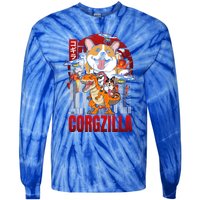 Funny Japanese Corgzilla Unicorn Funny Dog Corgi Lovers Great Gift Tie-Dye Long Sleeve Shirt