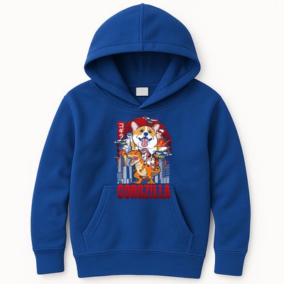 Funny Japanese Corgzilla Unicorn Funny Dog Corgi Lovers Great Gift Kids Hoodie