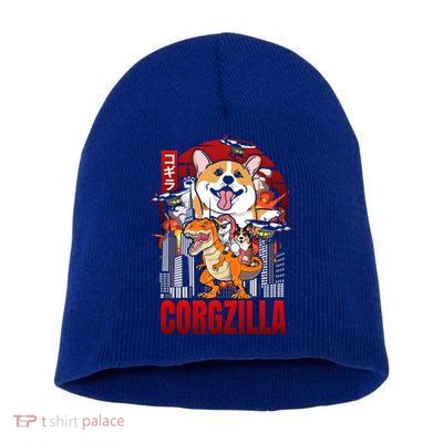 Funny Japanese Corgzilla Unicorn Funny Dog Corgi Lovers Great Gift Short Acrylic Beanie