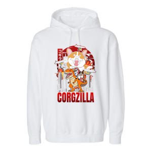 Funny Japanese Corgzilla Unicorn Funny Dog Corgi Lovers Great Gift Garment-Dyed Fleece Hoodie