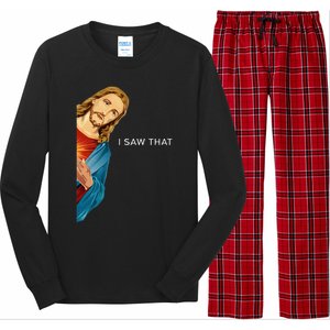 Funny Jesus Christian I Saw That Long Sleeve Pajama Set