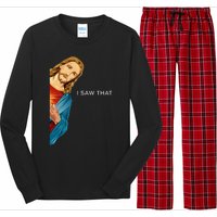 Funny Jesus Christian I Saw That Long Sleeve Pajama Set