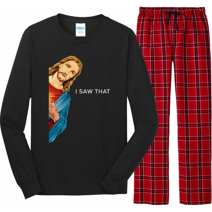 Funny Jesus Christian I Saw That Long Sleeve Pajama Set