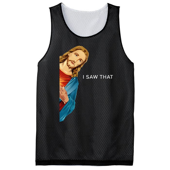 Funny Jesus Christian I Saw That Mesh Reversible Basketball Jersey Tank