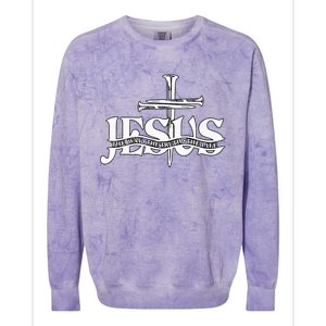 Floral Jesus Cross Don't Be Afraid Just Believe Colorblast Crewneck Sweatshirt