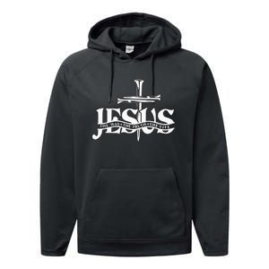 Floral Jesus Cross Don't Be Afraid Just Believe Performance Fleece Hoodie