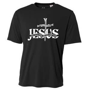 Floral Jesus Cross Don't Be Afraid Just Believe Cooling Performance Crew T-Shirt